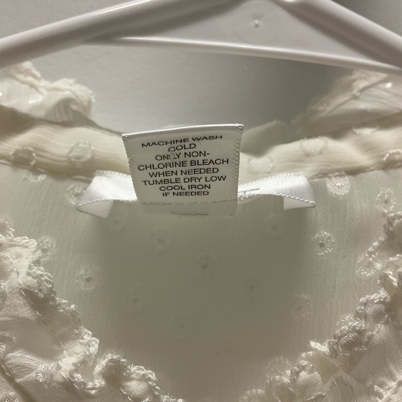 LOFT elegant white sheer blouse, size 4P - Picture 4 of 4